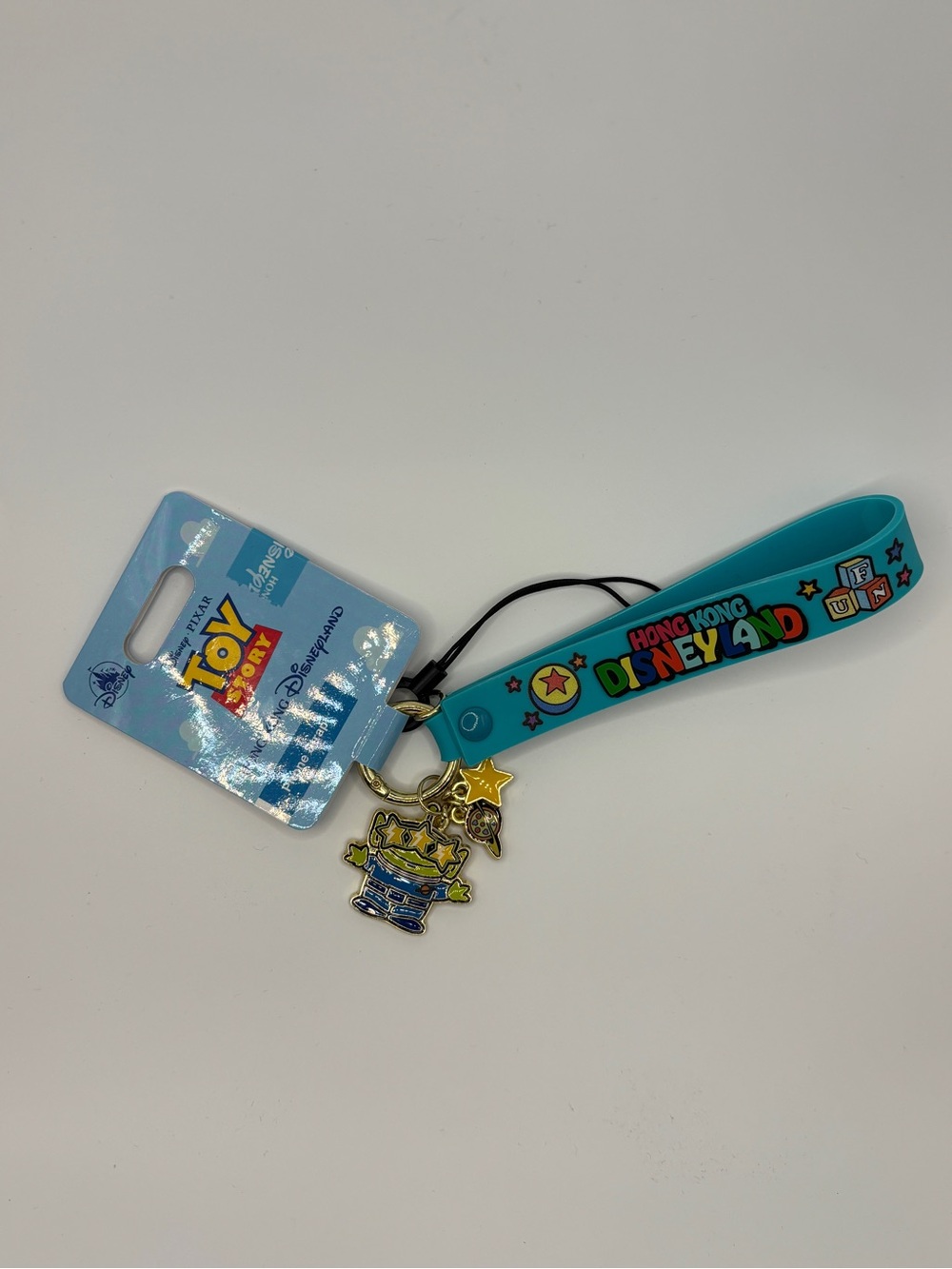 Disney NWT HK Disneyland Toy Story Blue Alien Phone Strap Keychain